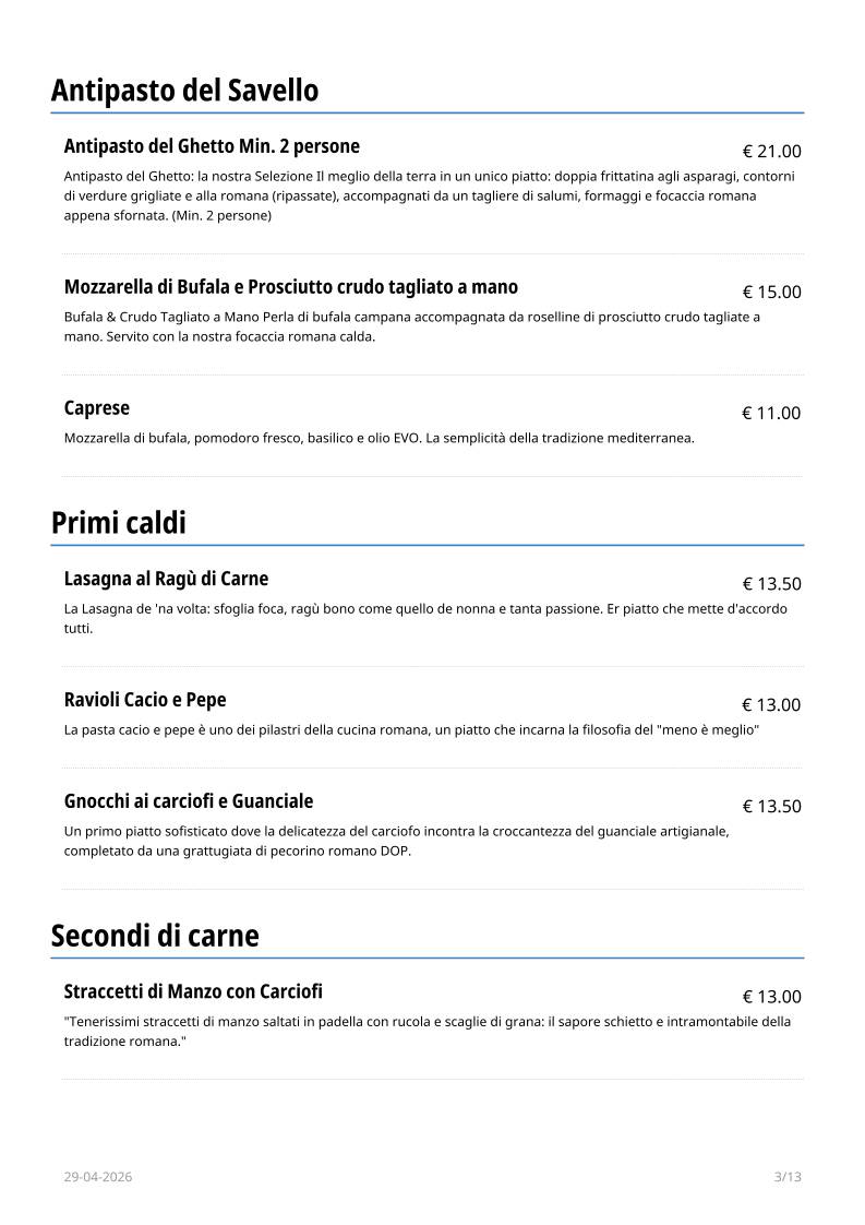 Nuovo Bar Savello меню