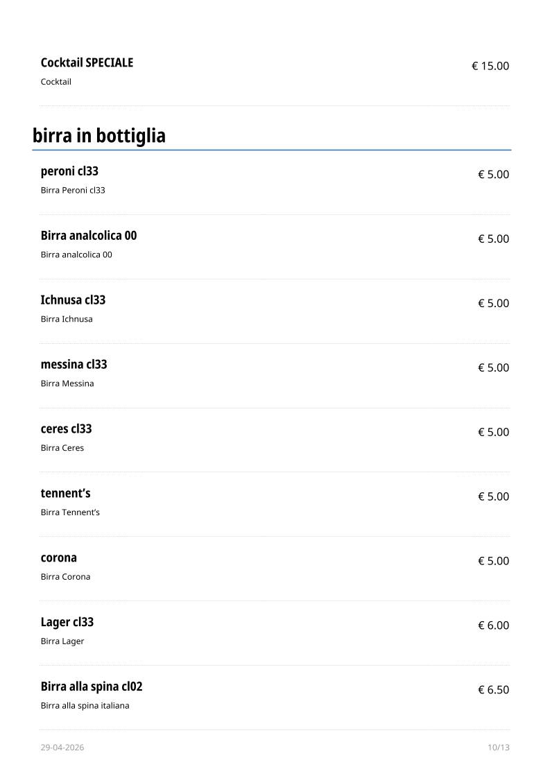 Nuovo Bar Savello меню