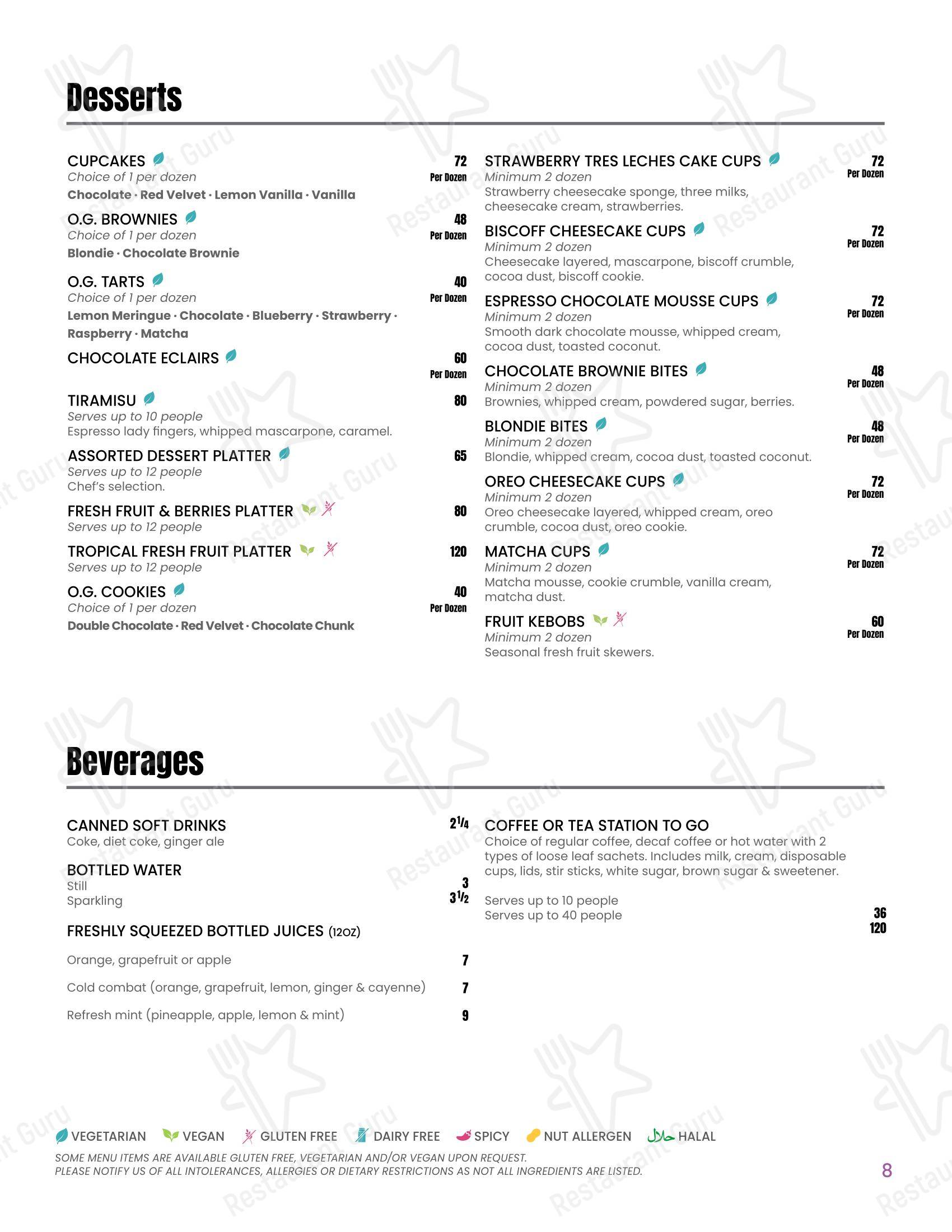 Ночное меню кафе October Gallery Café
