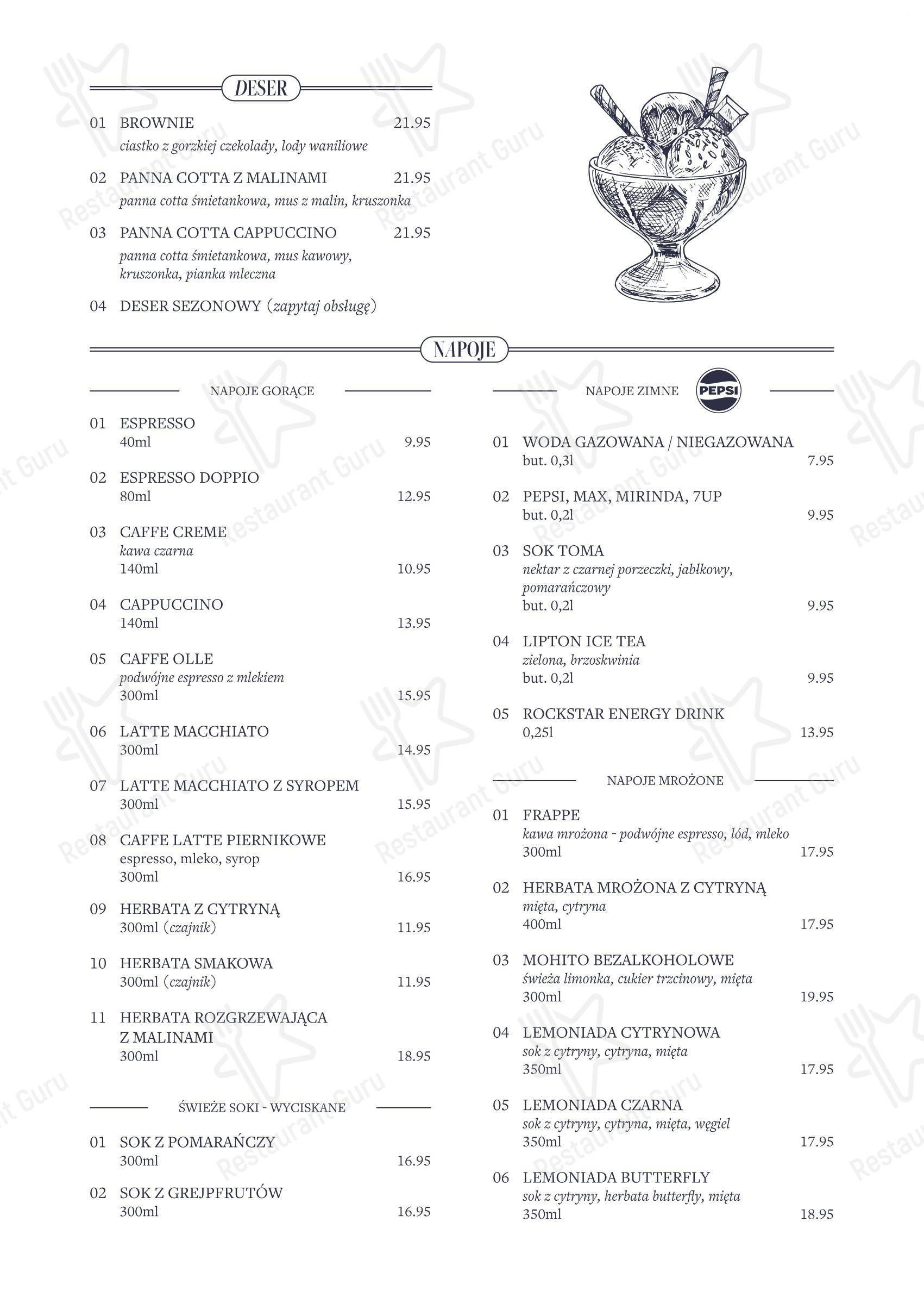 Меню пиццерии Old Metropolis Podmurna 28