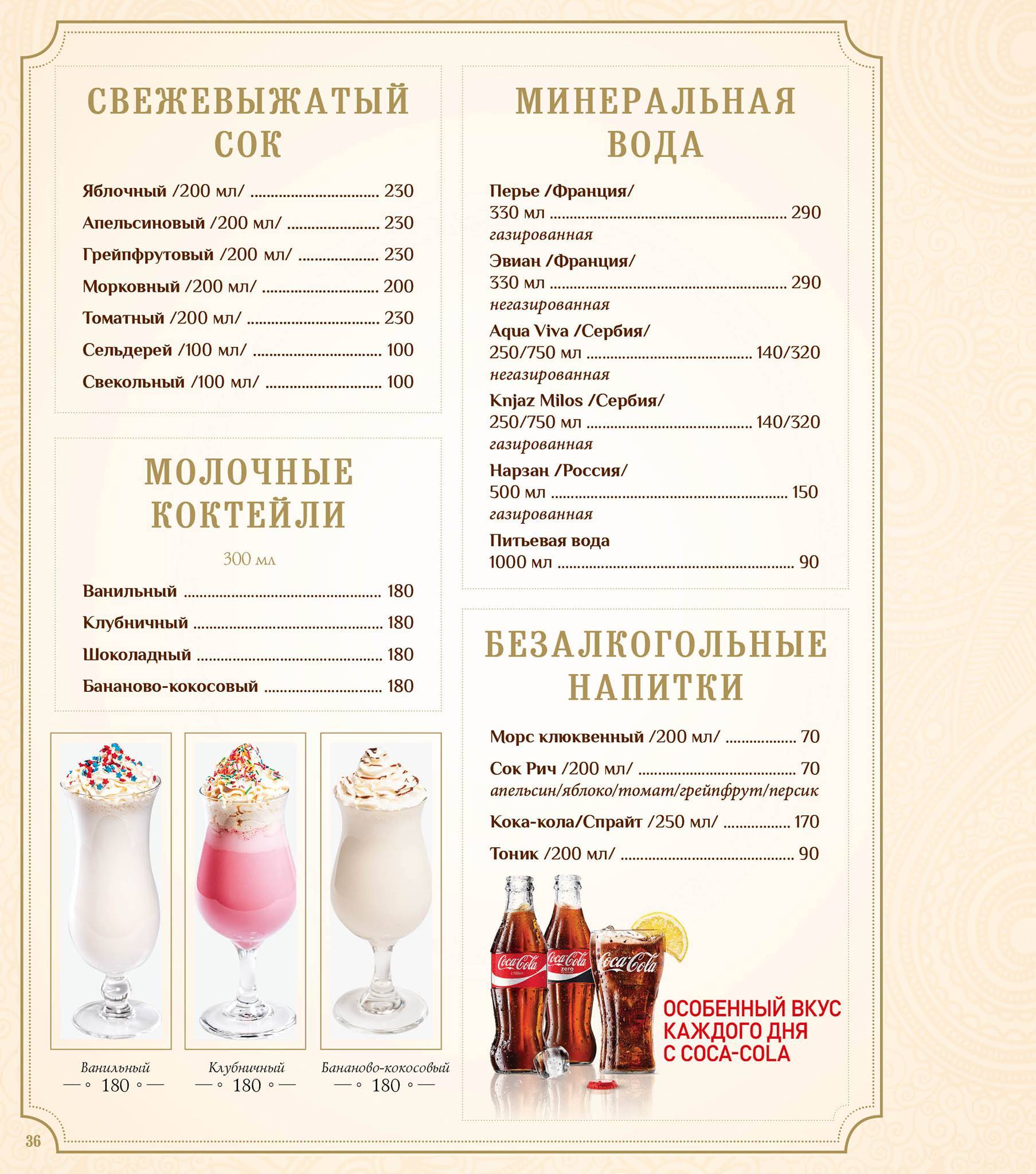 Сенкевич меню