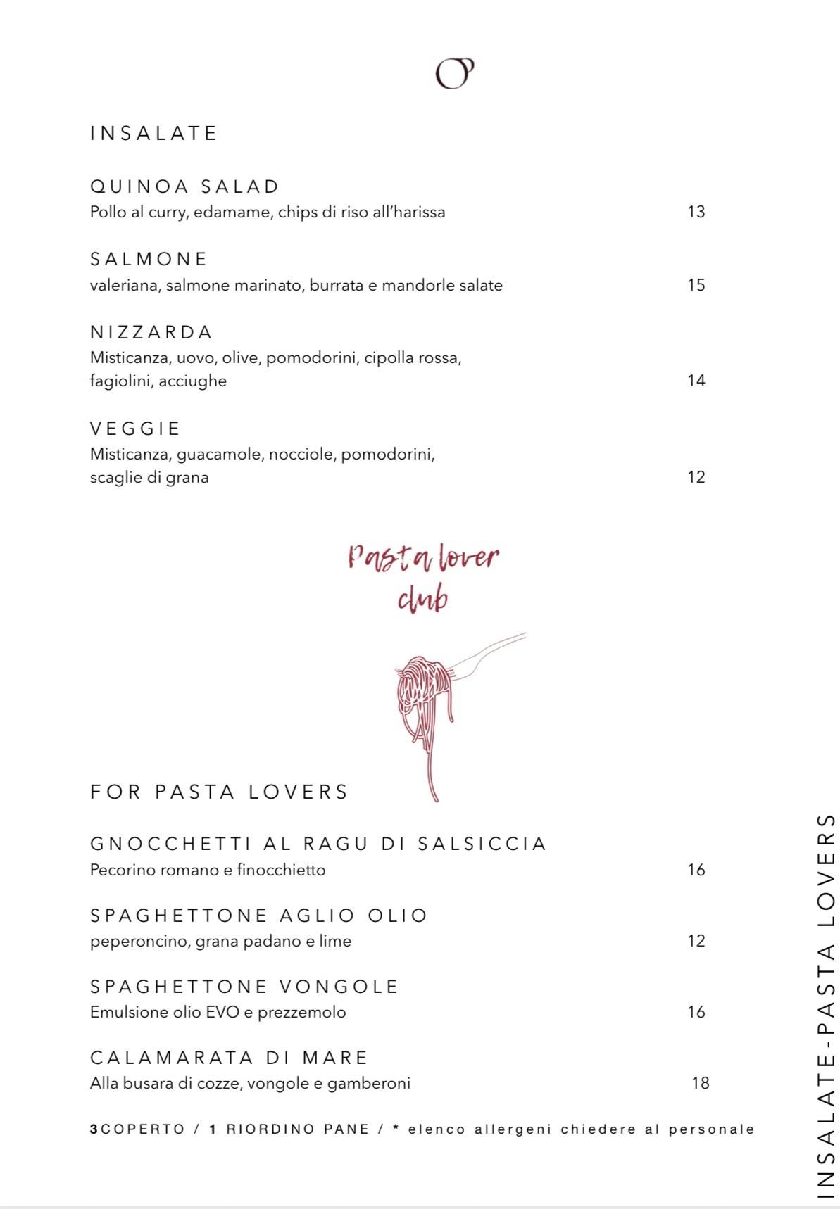 Orme - Osteria Conviviale меню