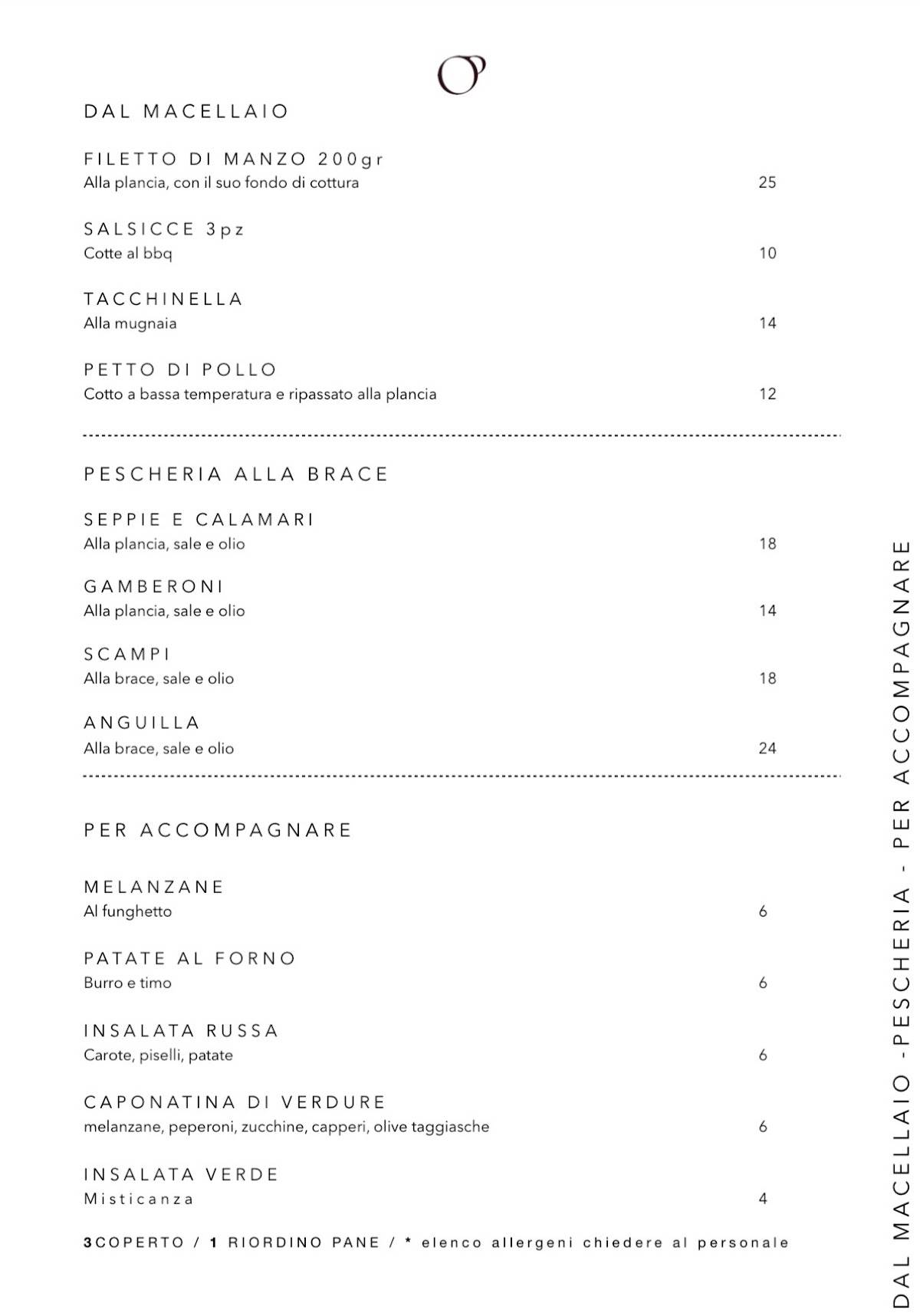 Orme - Osteria Conviviale меню