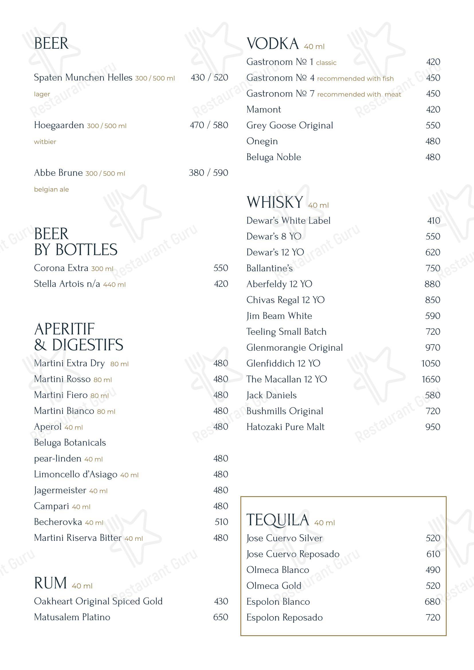 Wine Menu ресторана Оттепель в Москве