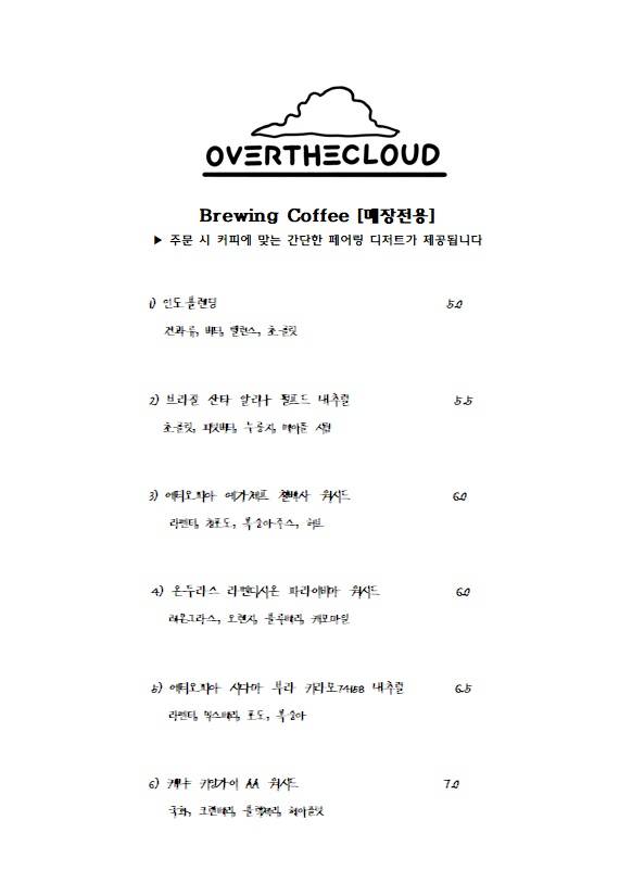 OverTheCloud меню