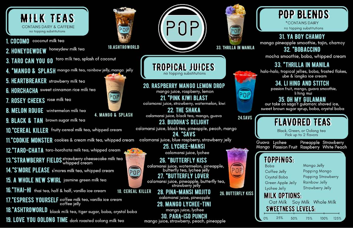 POP Boba меню