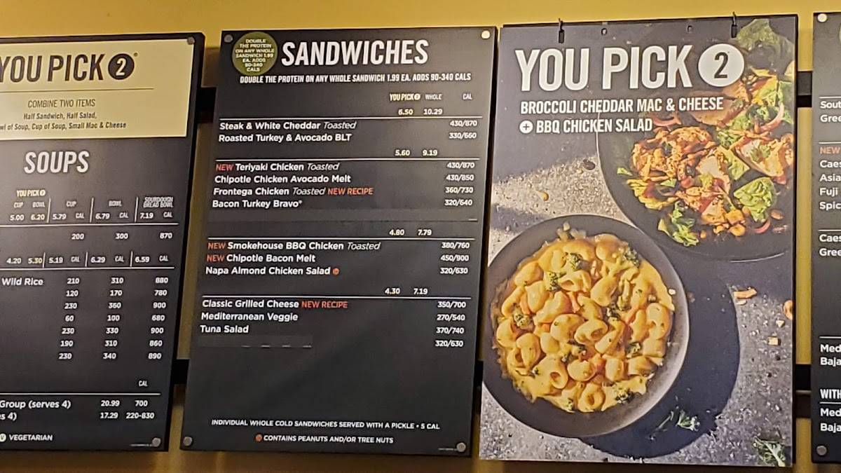 Panera Bread меню