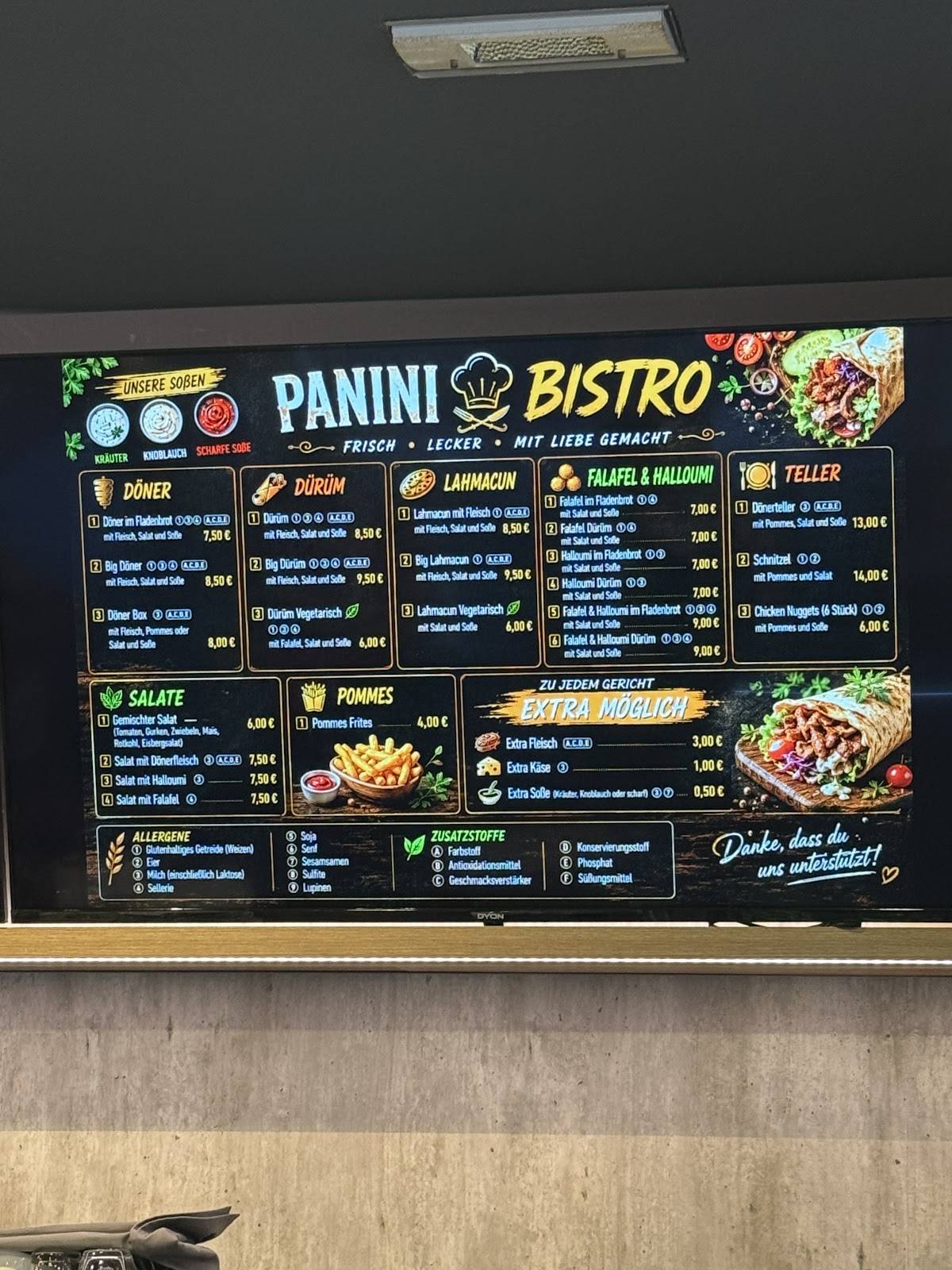 Panini меню