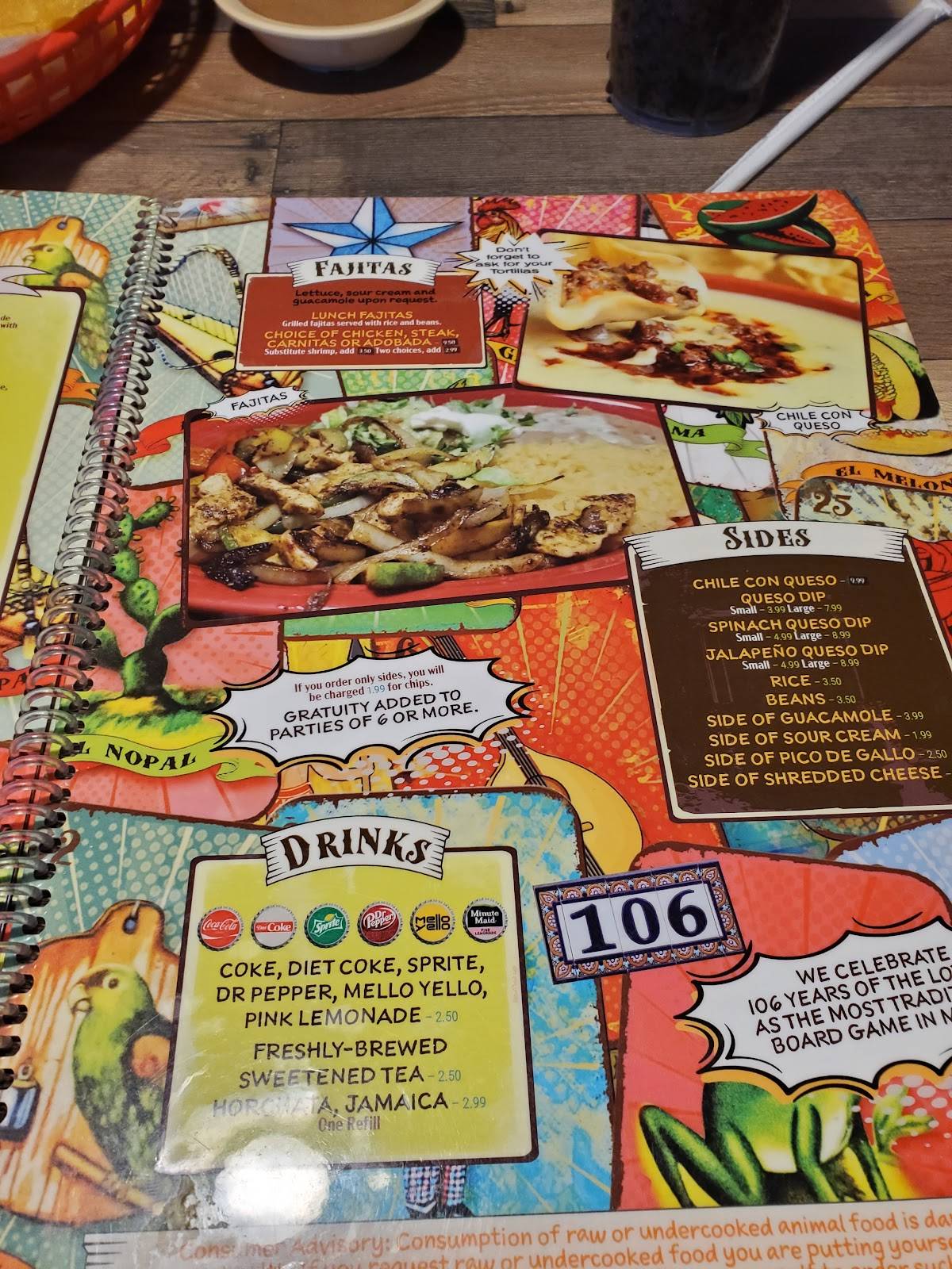 Papa's and Beer, Simpsonville меню