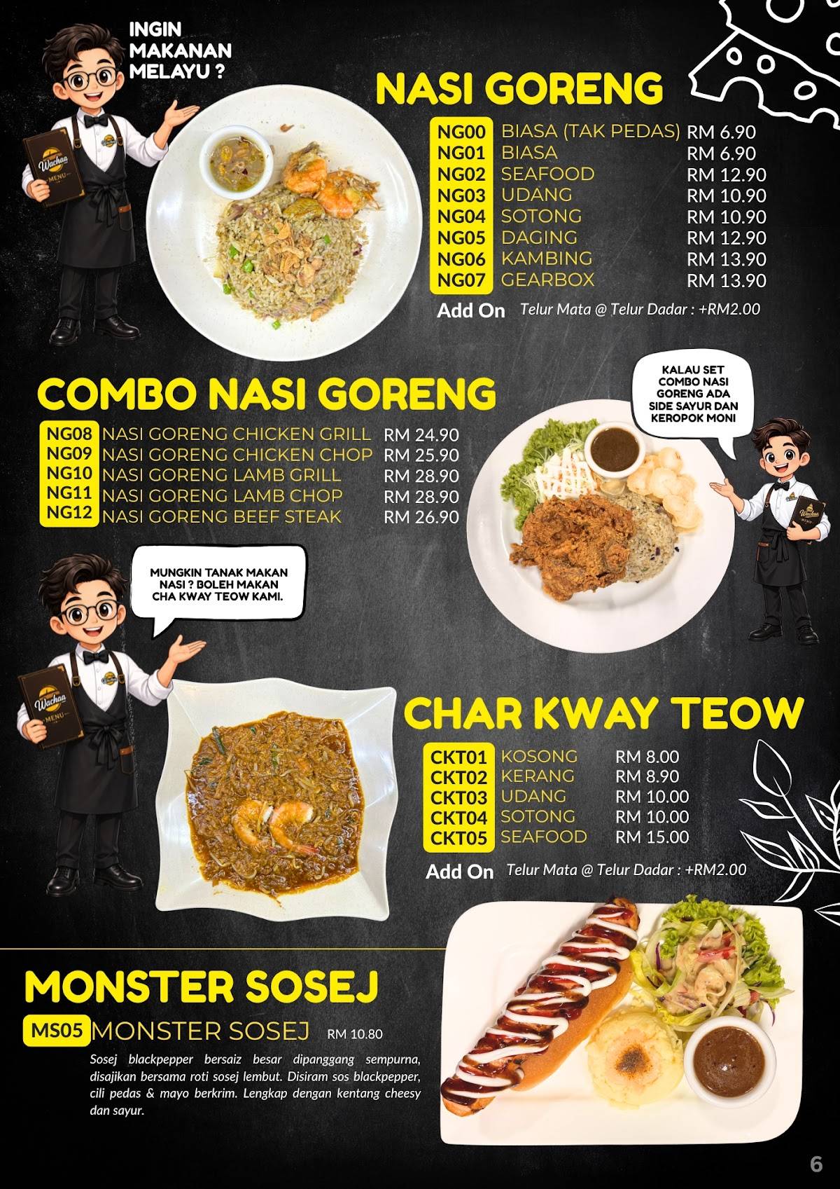 Wachaa Burger Parit Raja меню