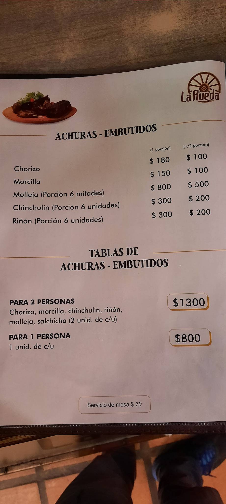 Parrilla La Rueda меню