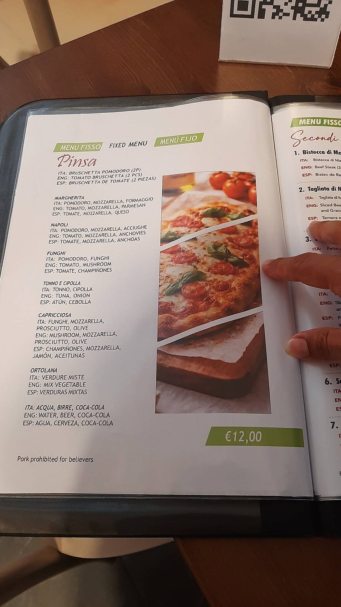 Pasta Roma & pizza меню