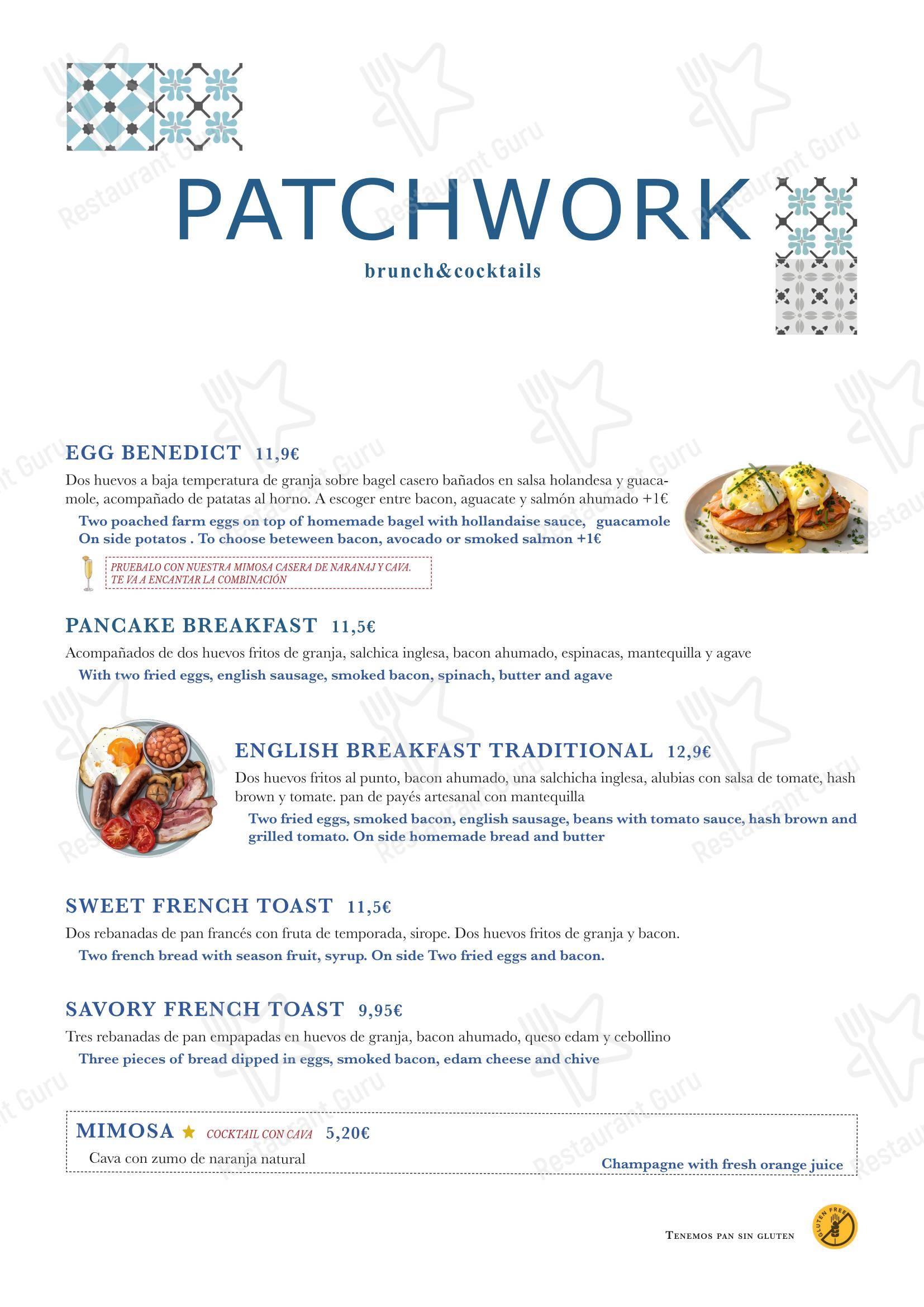 Patchwork Concept Bar - Brunch в Барселоне - Меню напитков