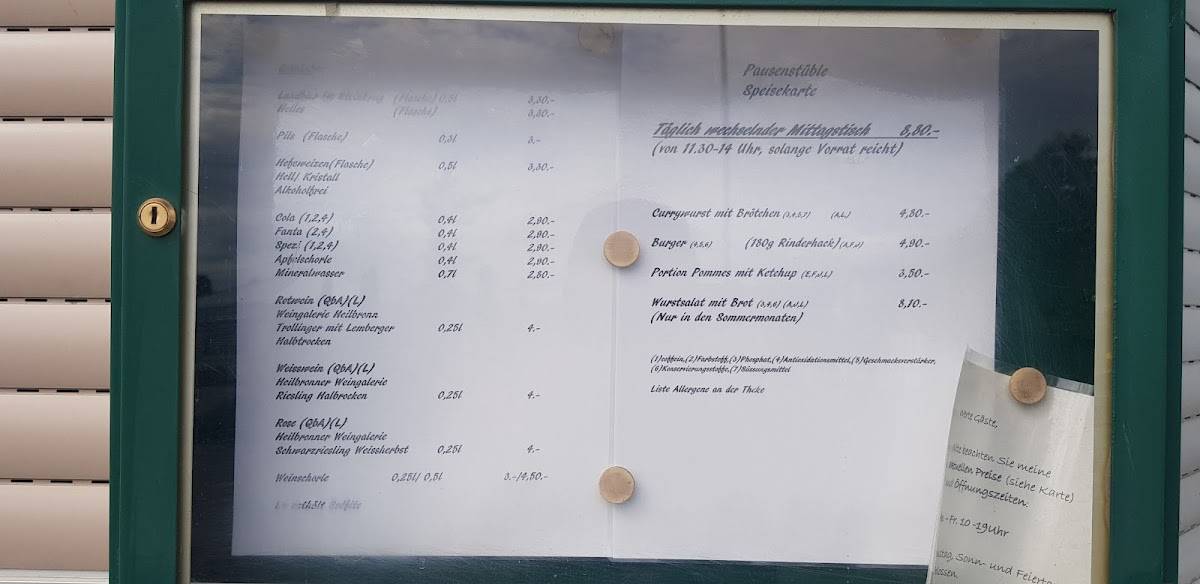 Pausenstüble меню