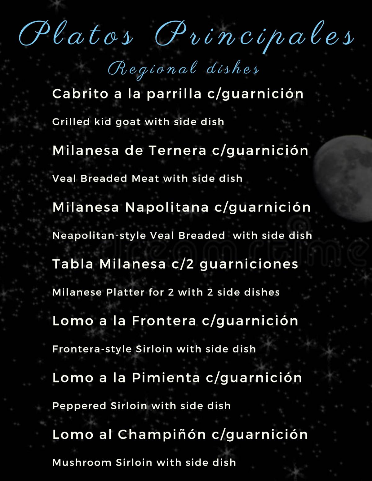 Peña La Noche Contigo меню