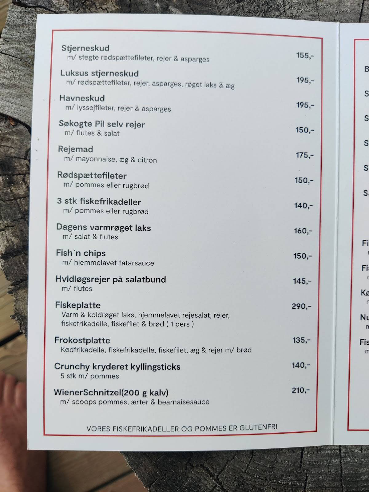 Pers spisested Ålbæk меню