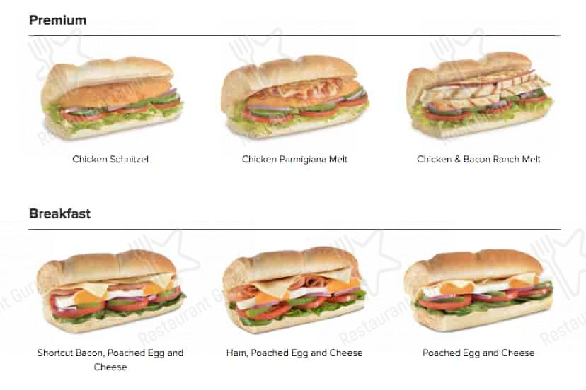 Subway меню