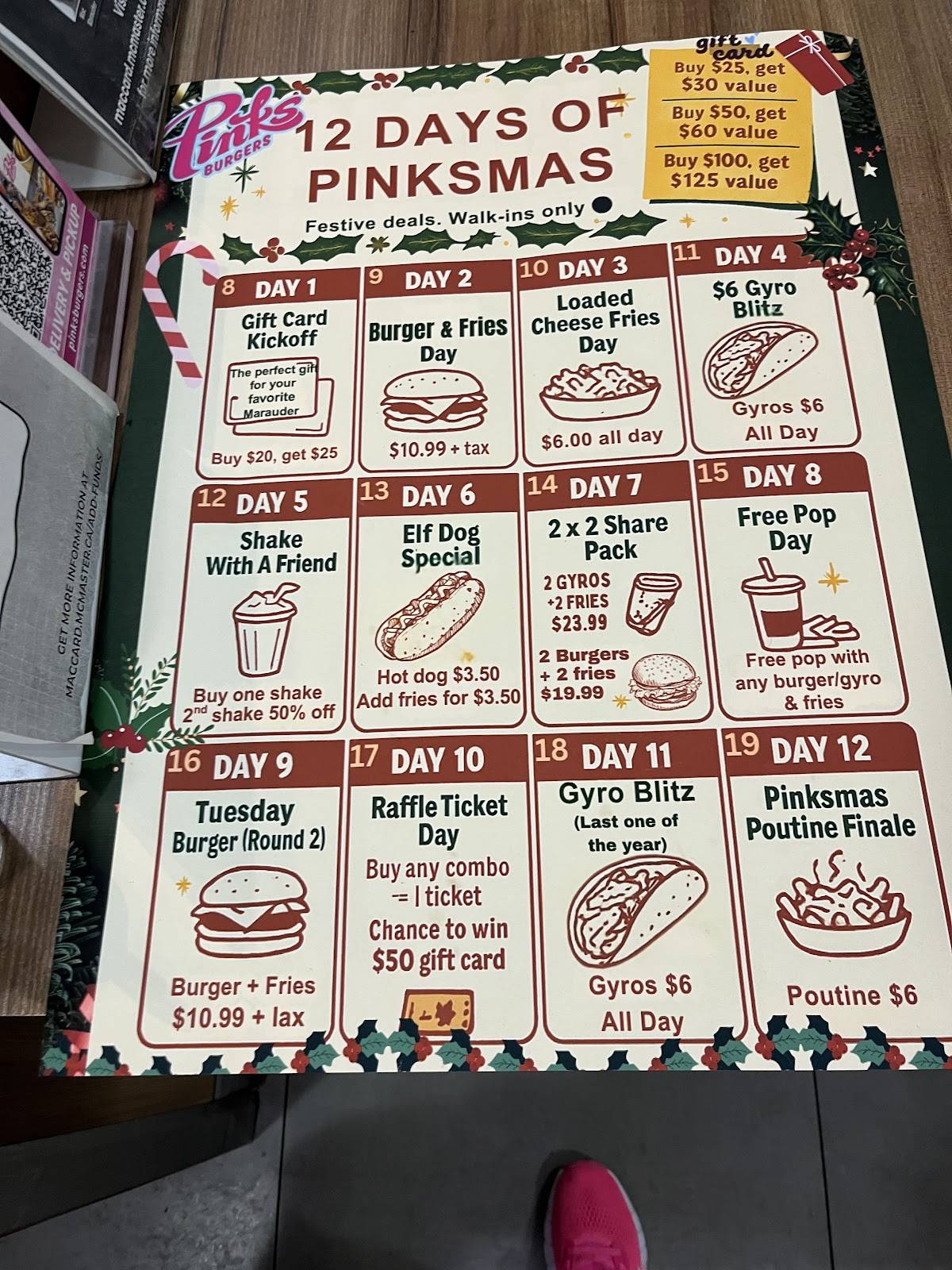 Pinks Burgers меню