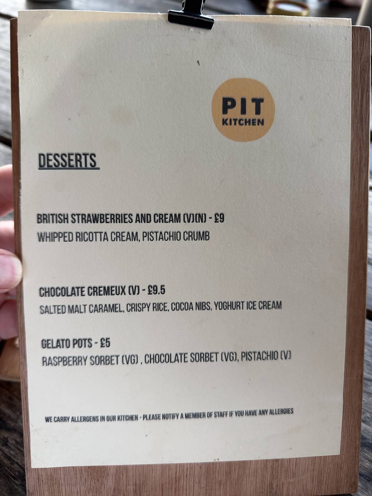 Pit Kitchen меню