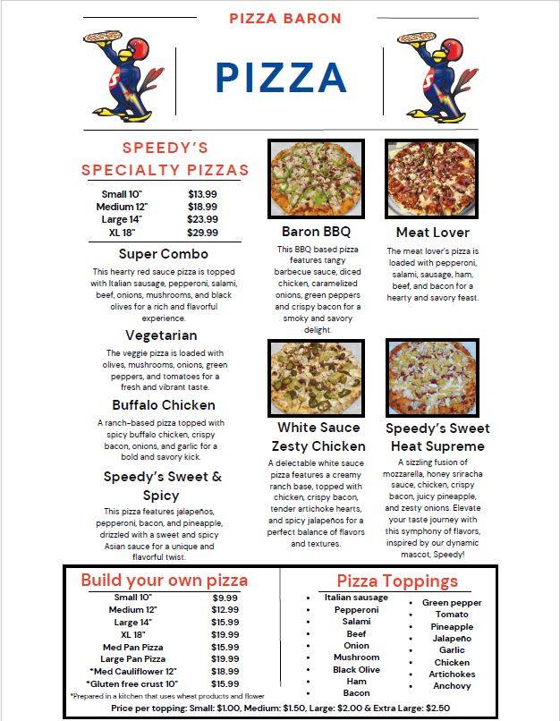 Pizza Baron меню