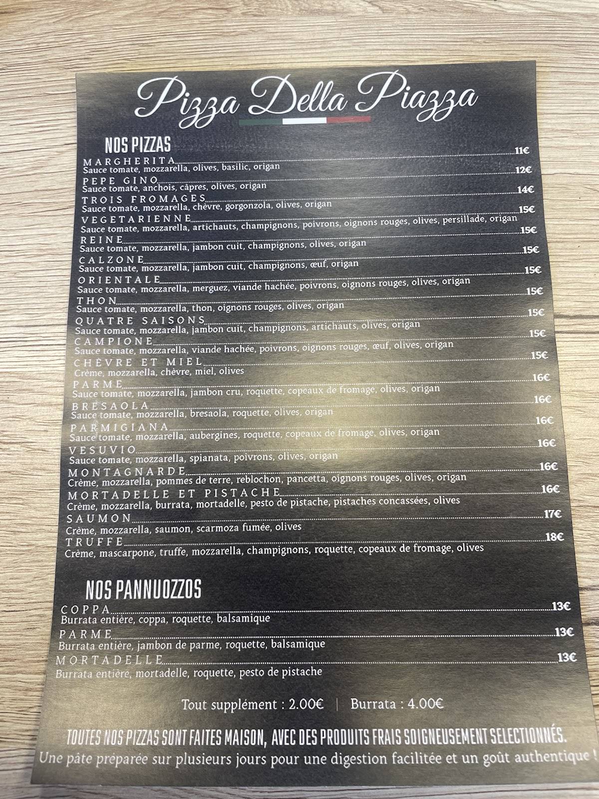 Pizza Della Piazza меню
