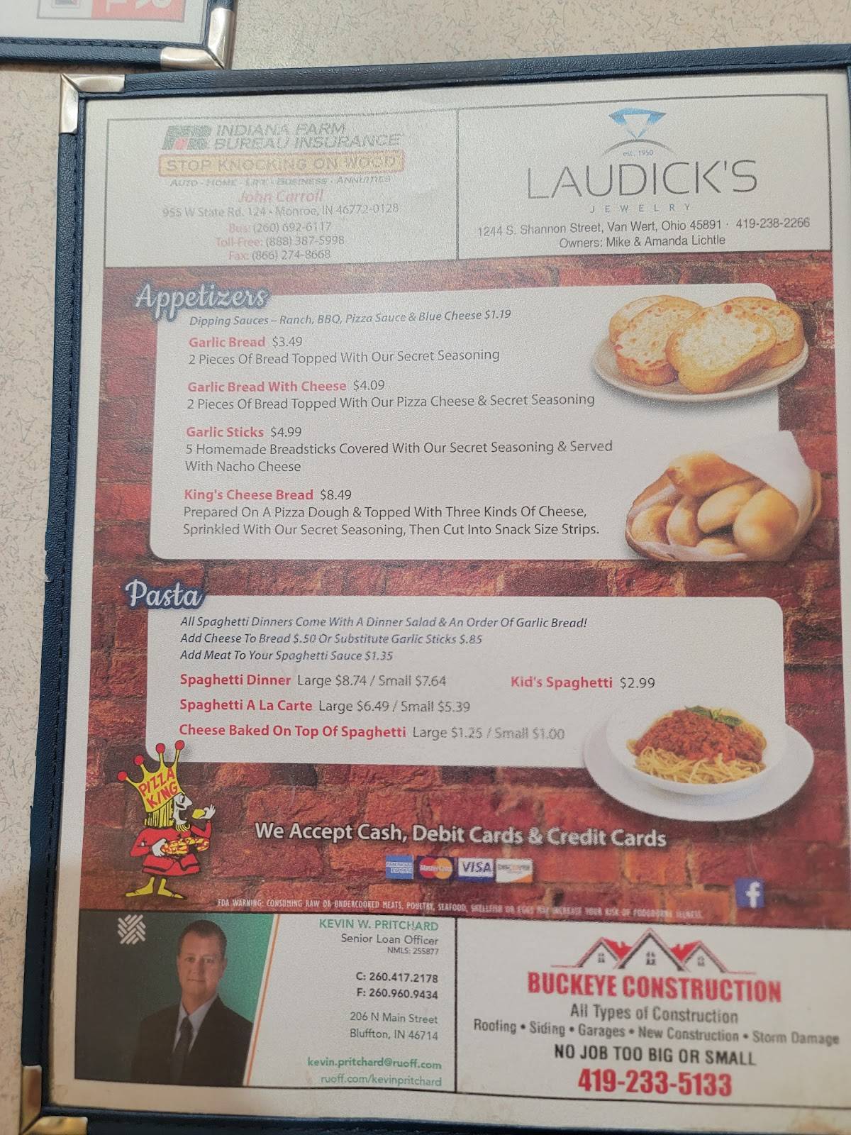 Pizza King of Decatur меню