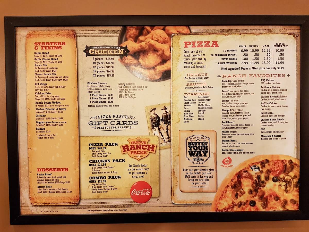 Pizza Ranch меню