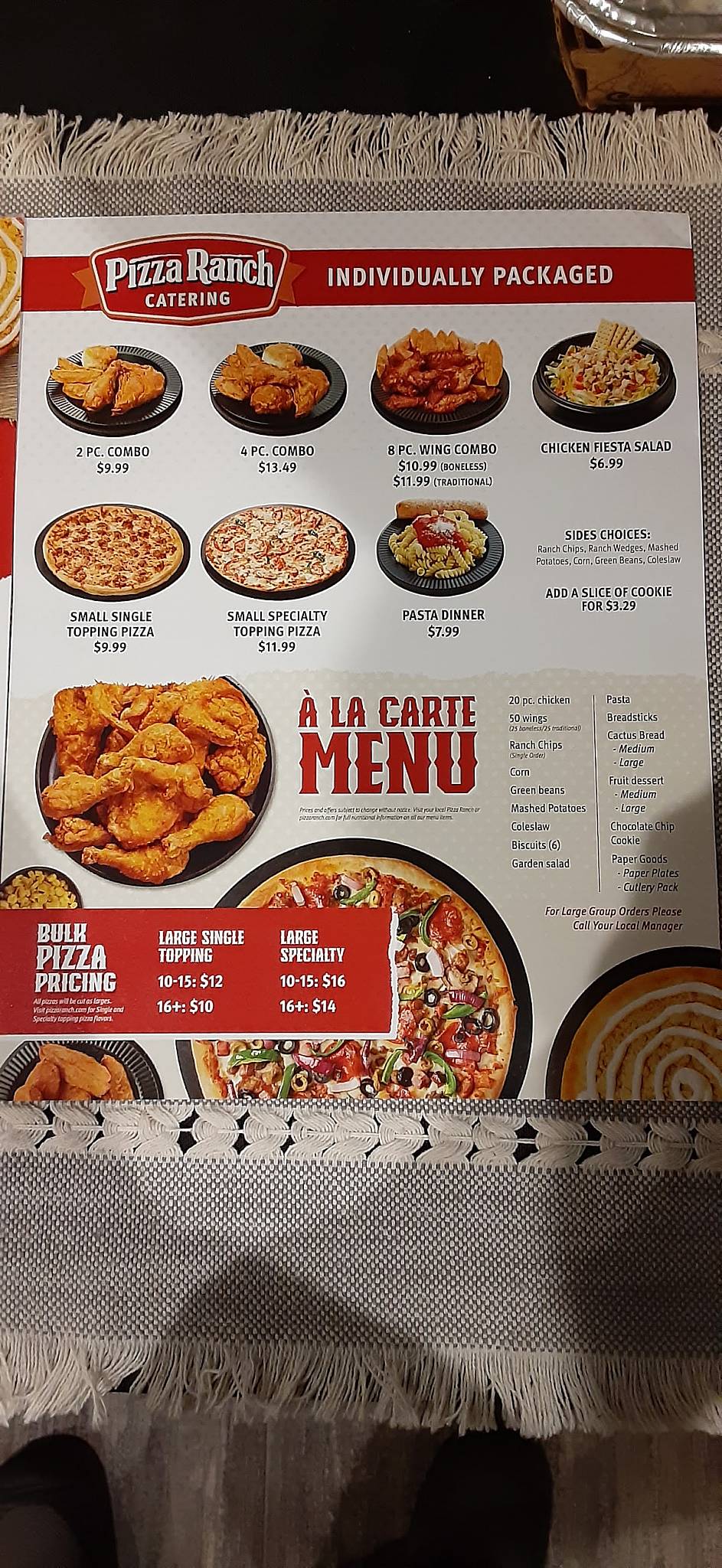 Pizza Ranch меню