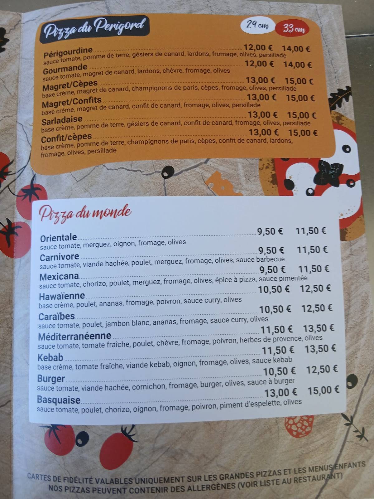 Pizz’amel riberac меню