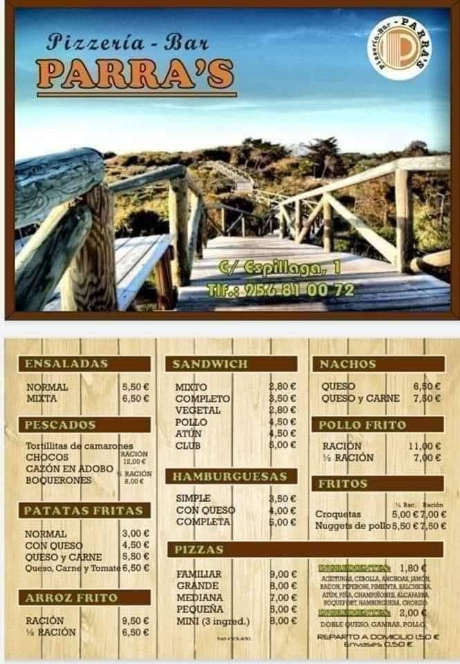 Pizzeria Bar Parra's меню