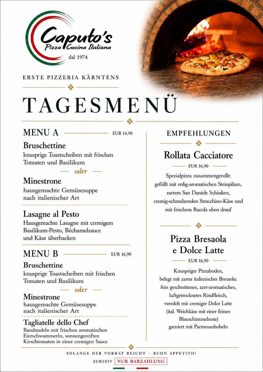 Pizzeria Caputo меню