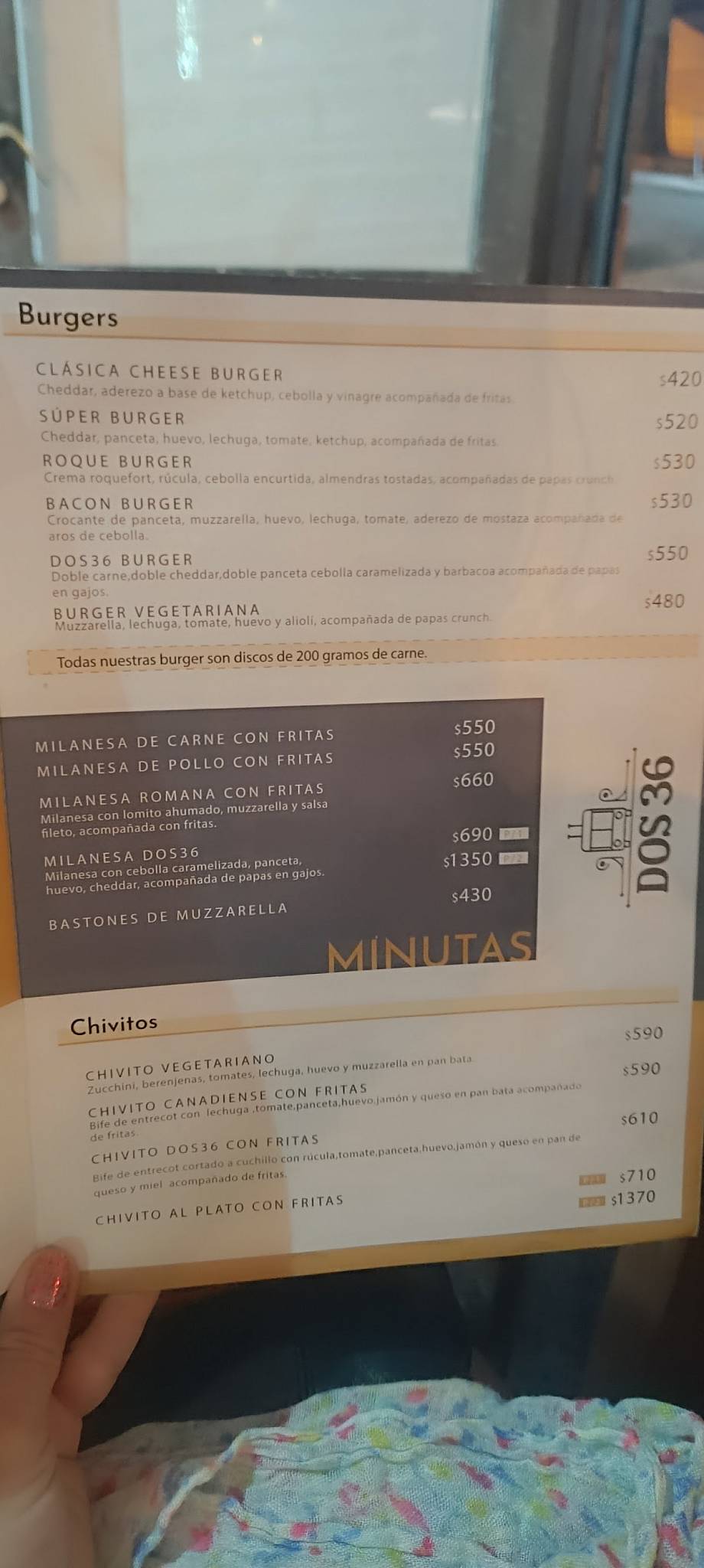 Pizzería DOS36 меню