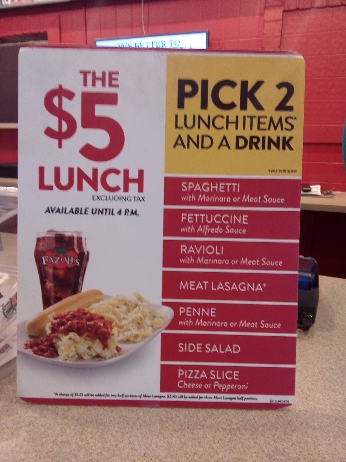 Fazoli's меню