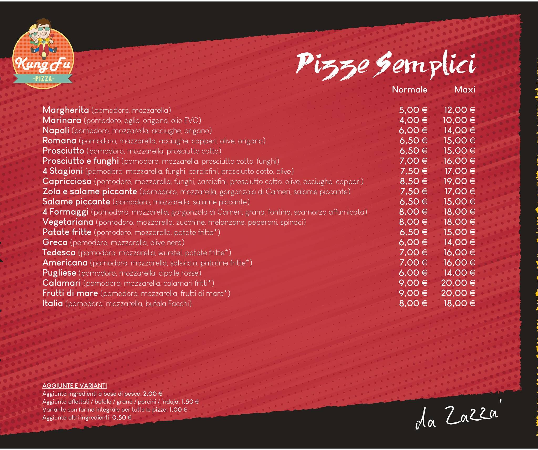 Kung Fu Pizza da zazzà меню