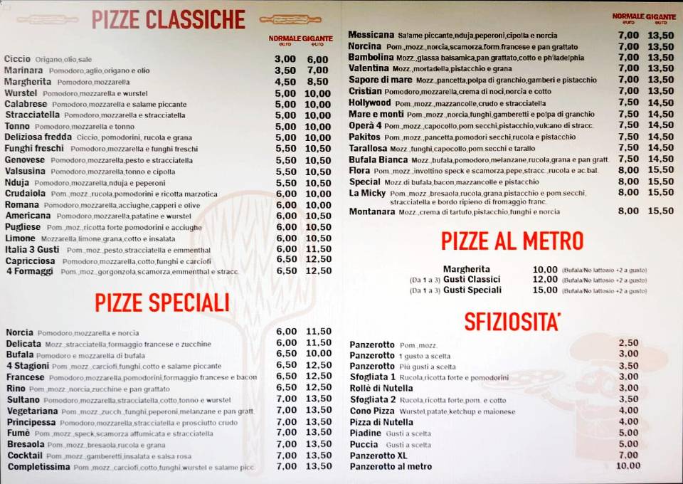 Pizzeria L’Operà4 - Rutigliano меню