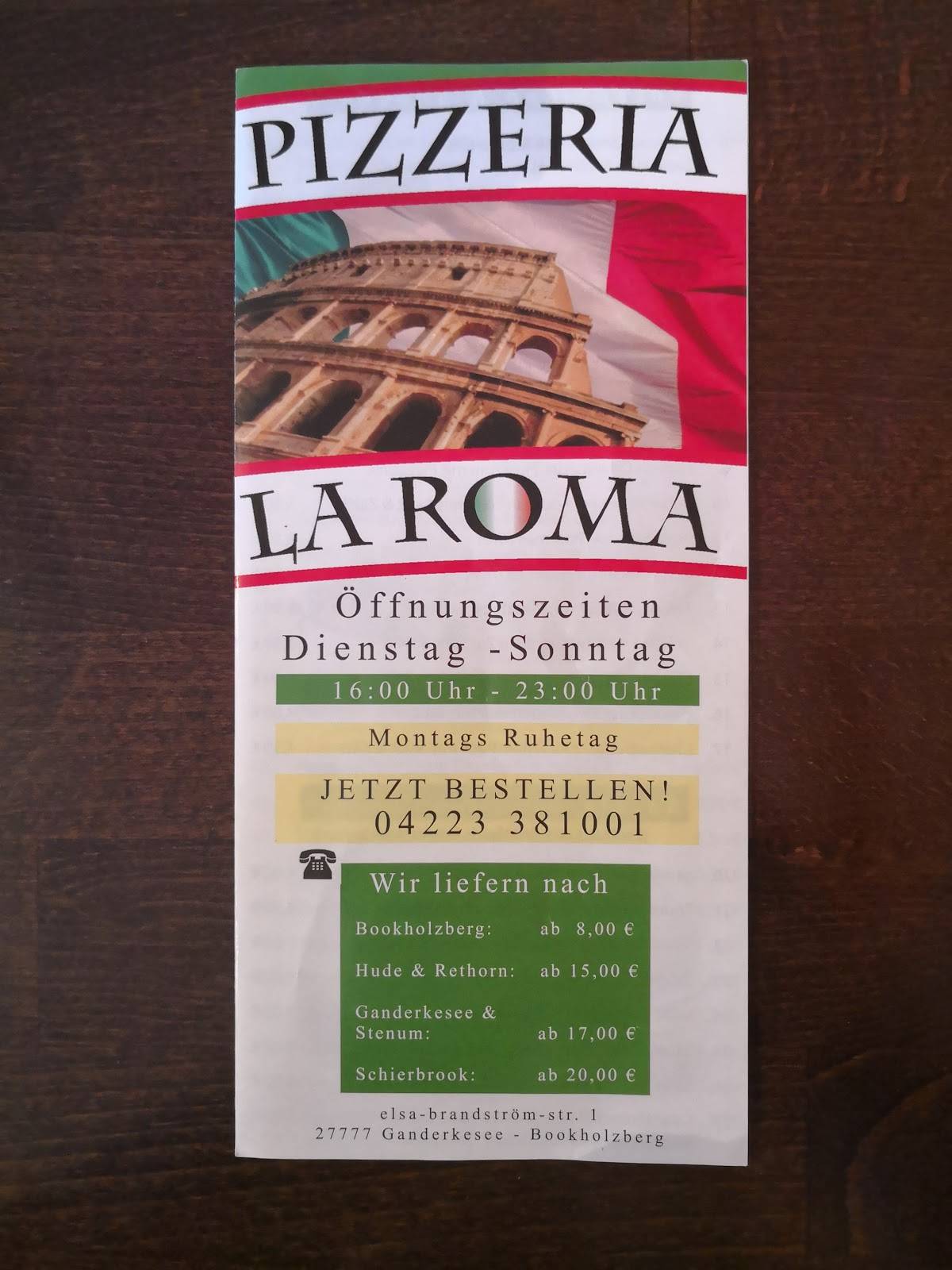 Pizzeria La Roma меню