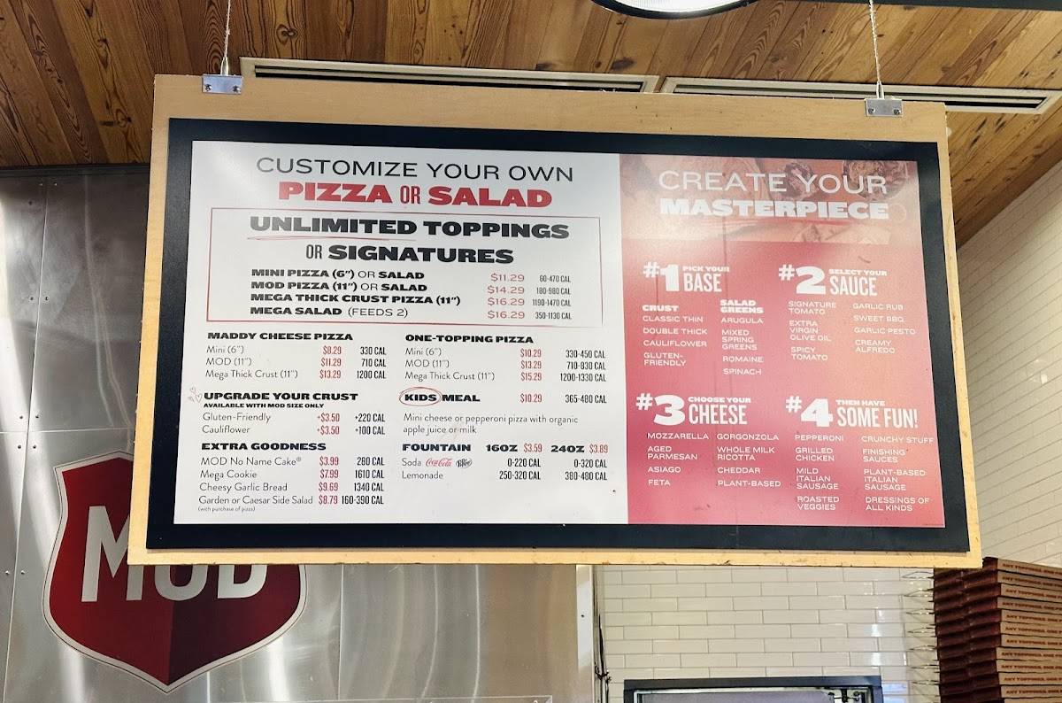 MOD Pizza меню