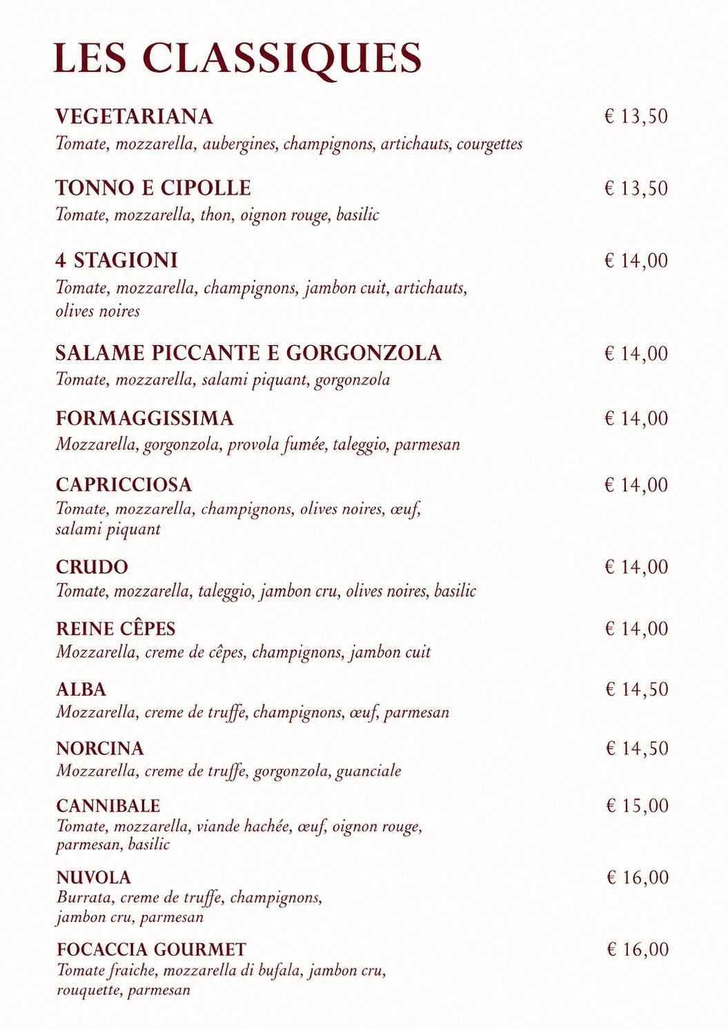 Pizzeria Roma меню