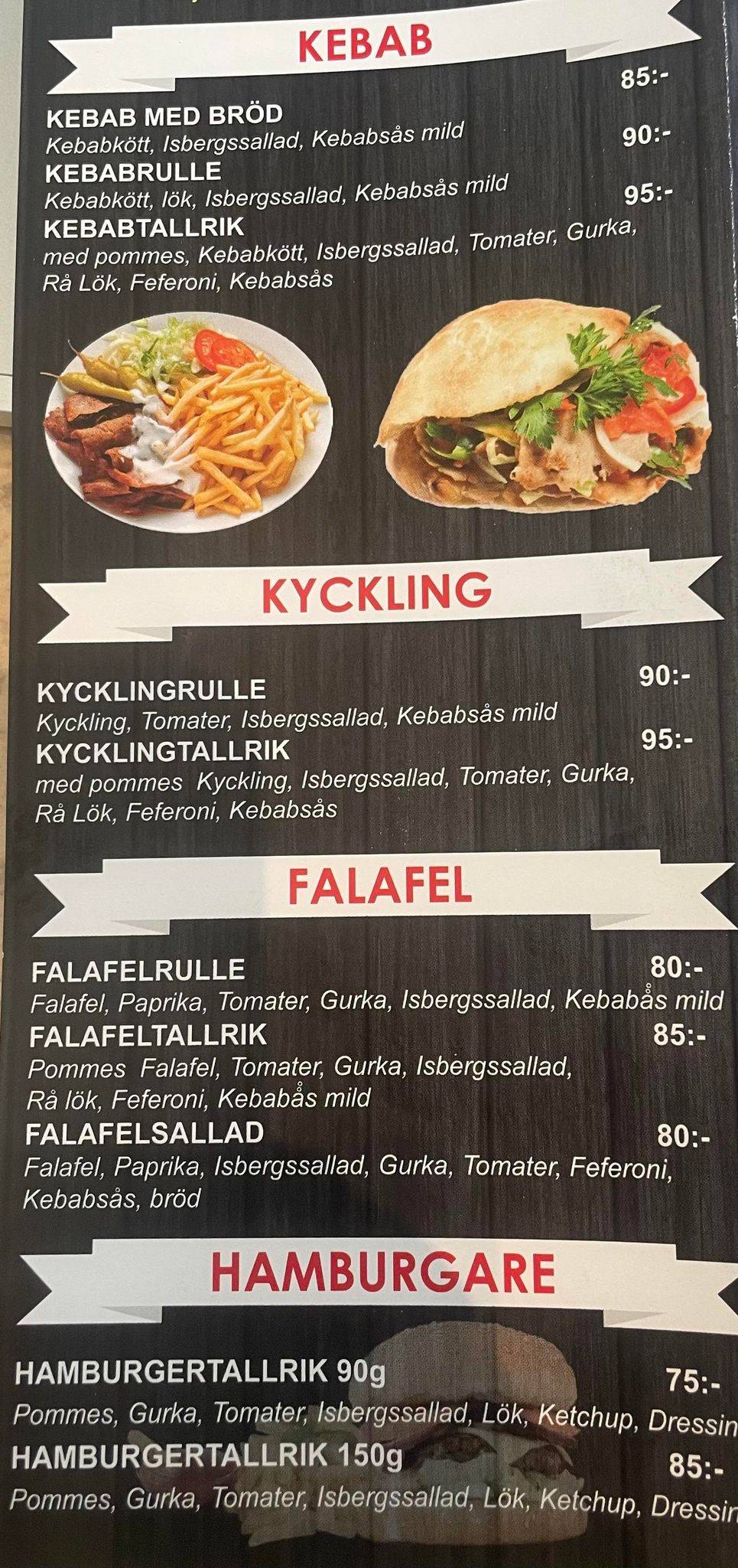 VIA Veneto Varberg меню