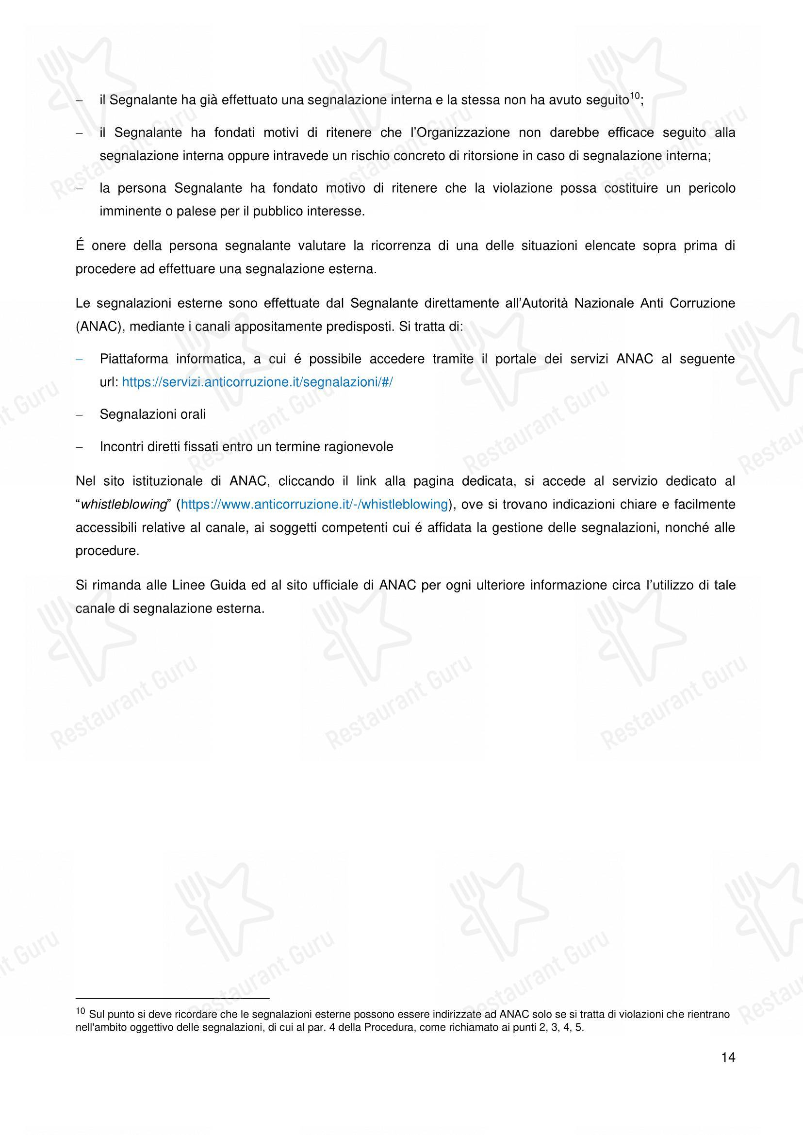 Меню напитков ресторана Pizzium - Rimini