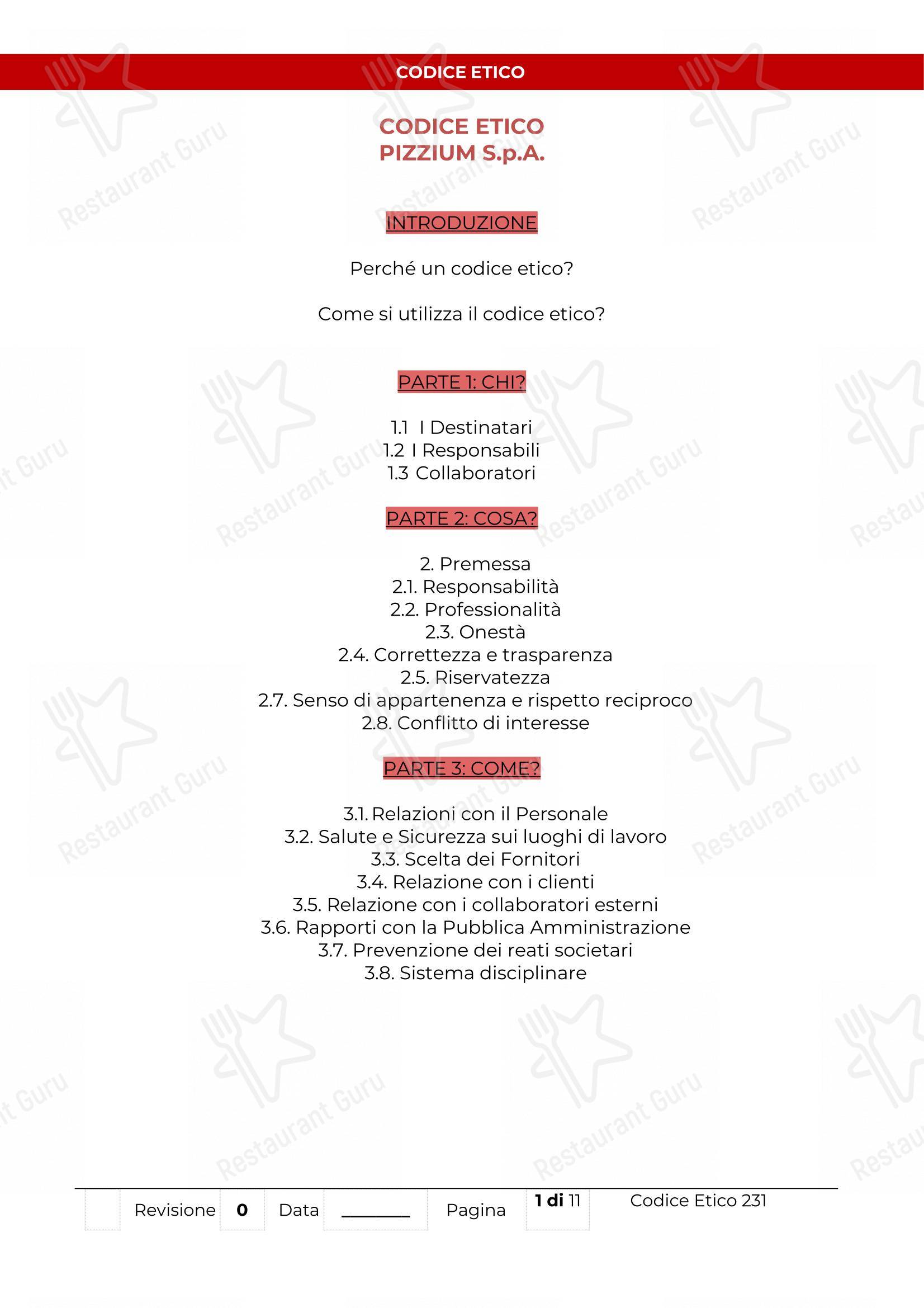 Меню ресторана Pizzium - Rimini - Детское