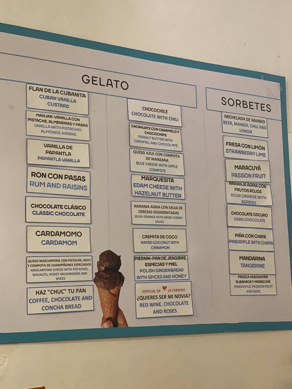 Pola Gelato Shop меню