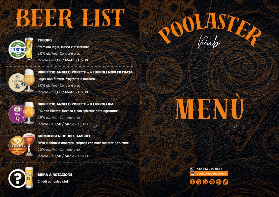 Poolaster Pub-Osteria меню