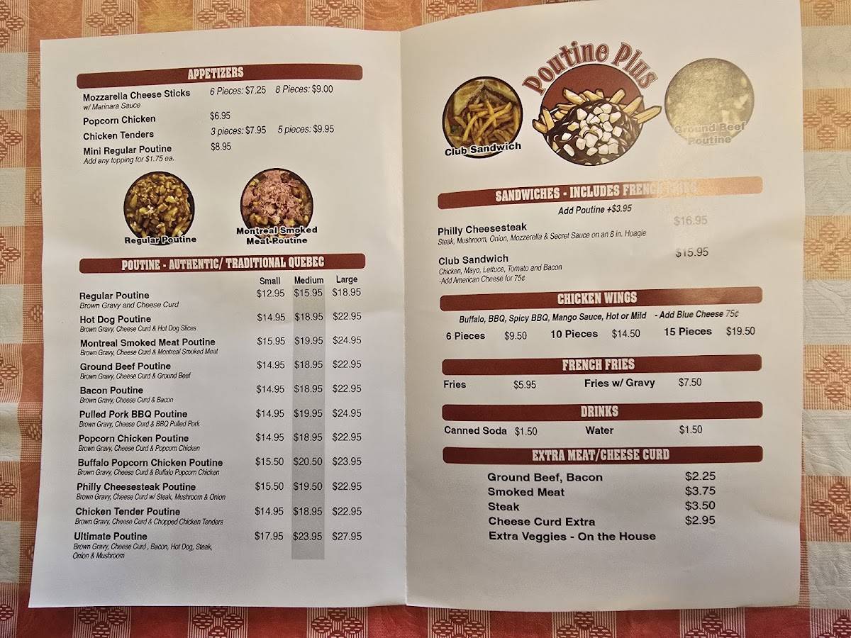 Poutine plus меню