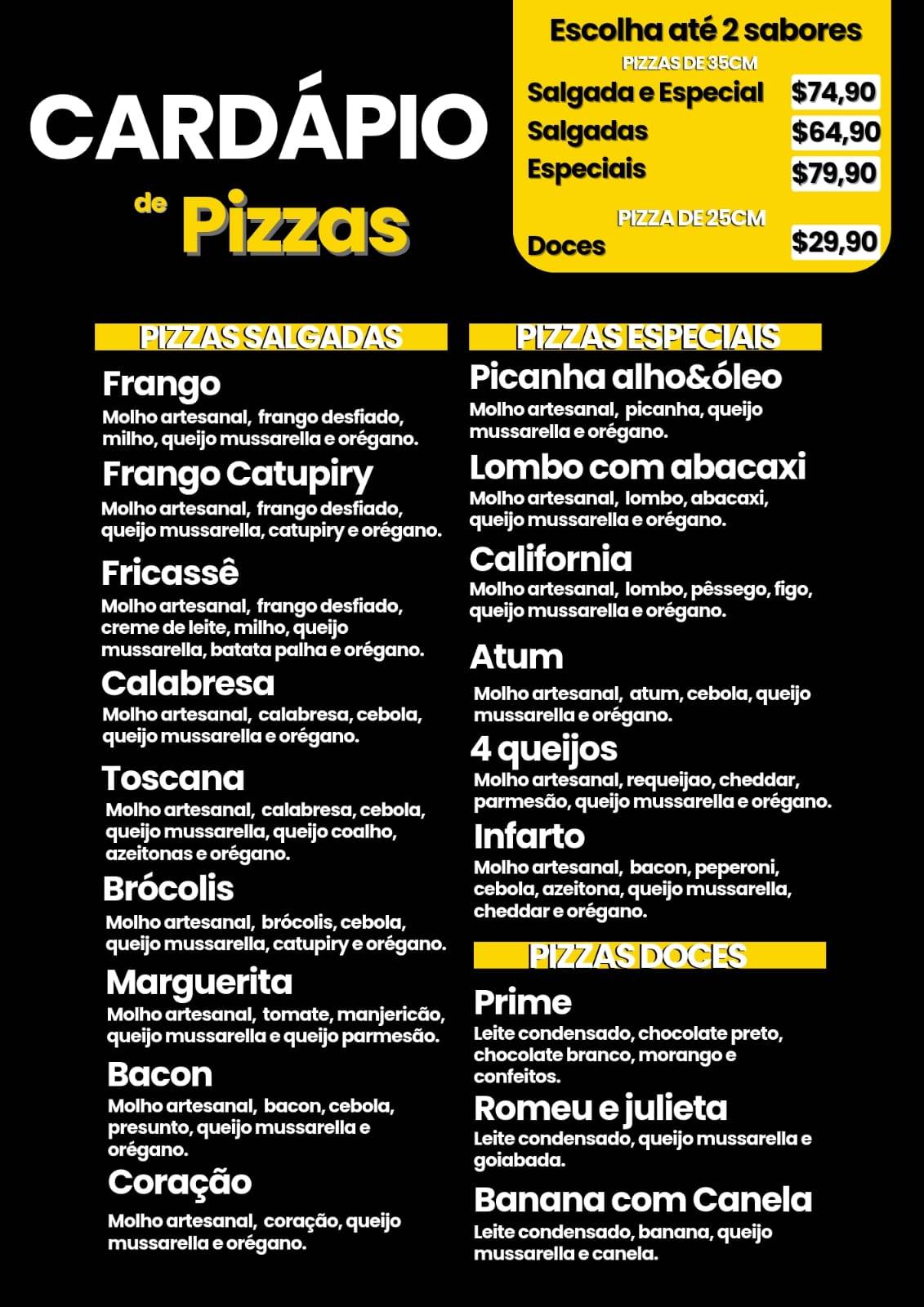 Prime Lancheria e Pizzaria меню
