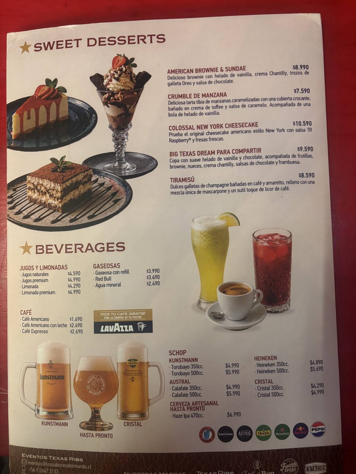Texas Ribs - Cenco Costanera меню