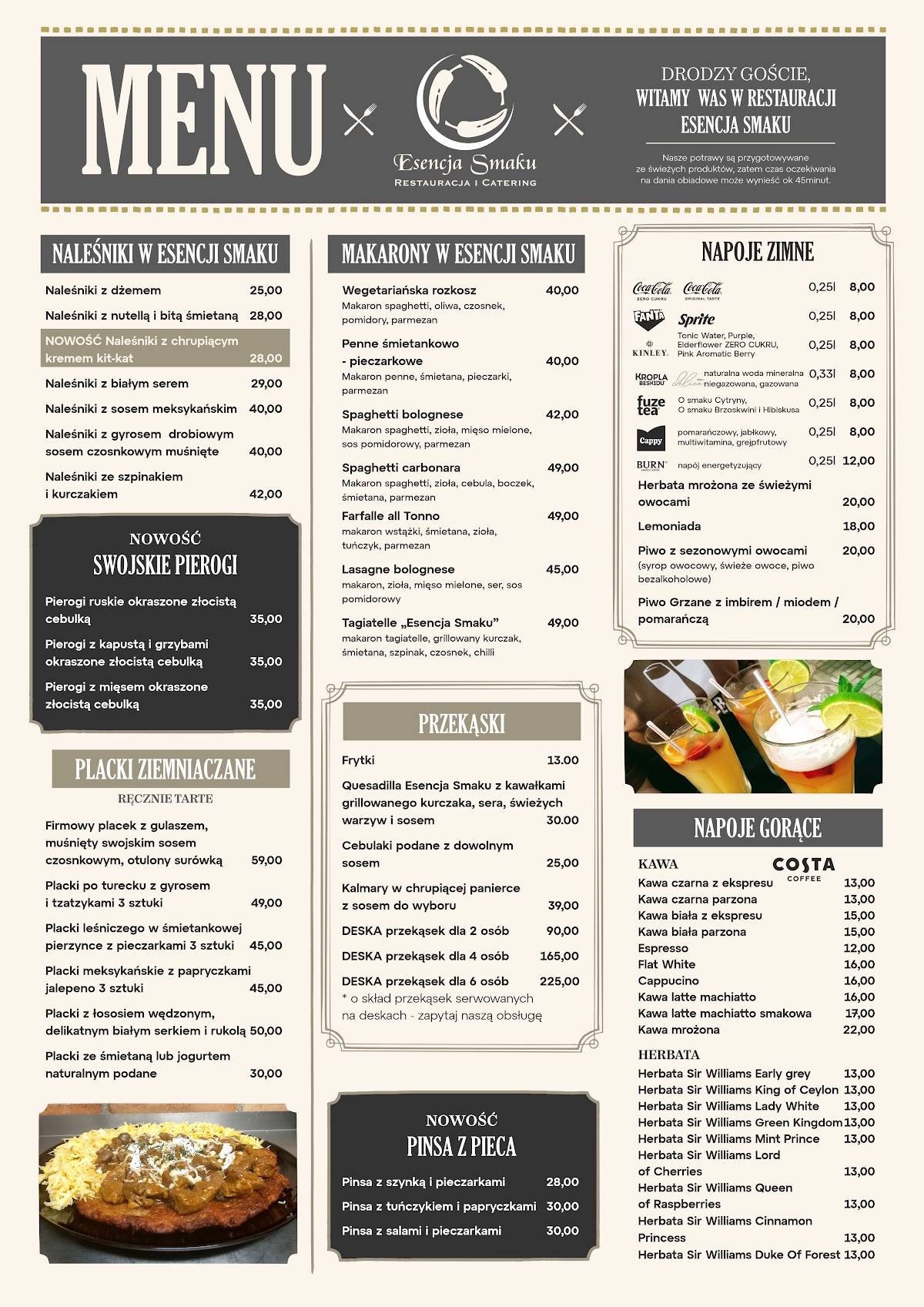 Pub „Esencja Smaku” меню