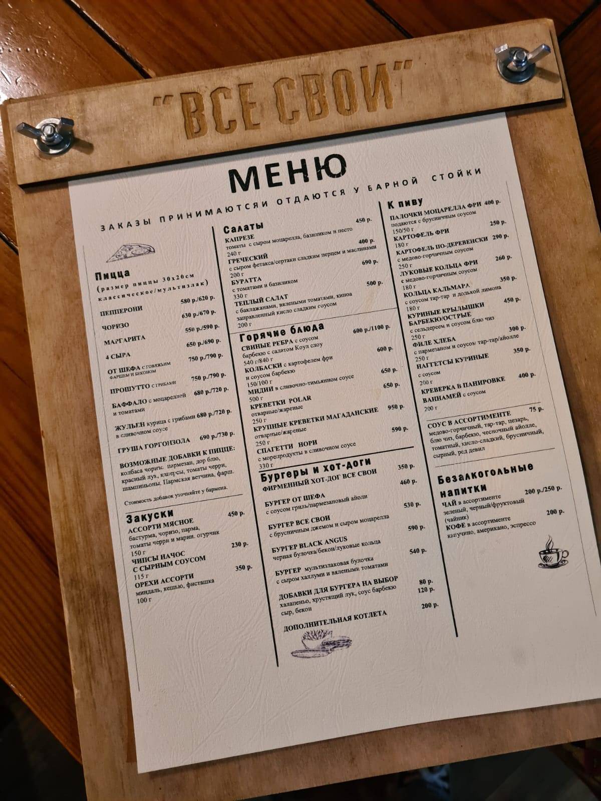 Все свои меню
