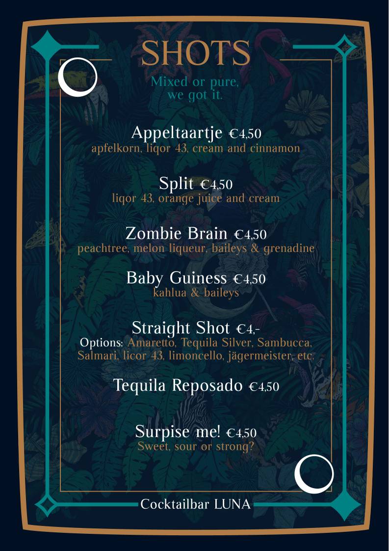 Café-Cocktailbar Luna меню