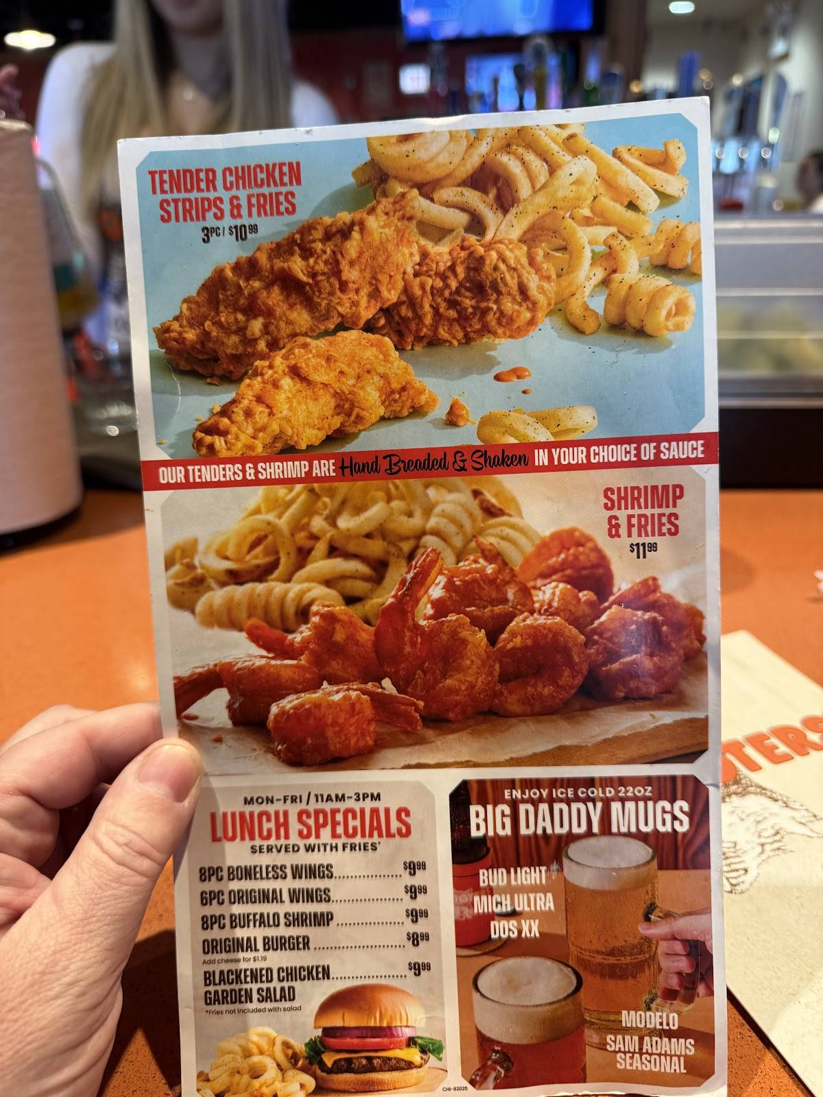 Hooters меню